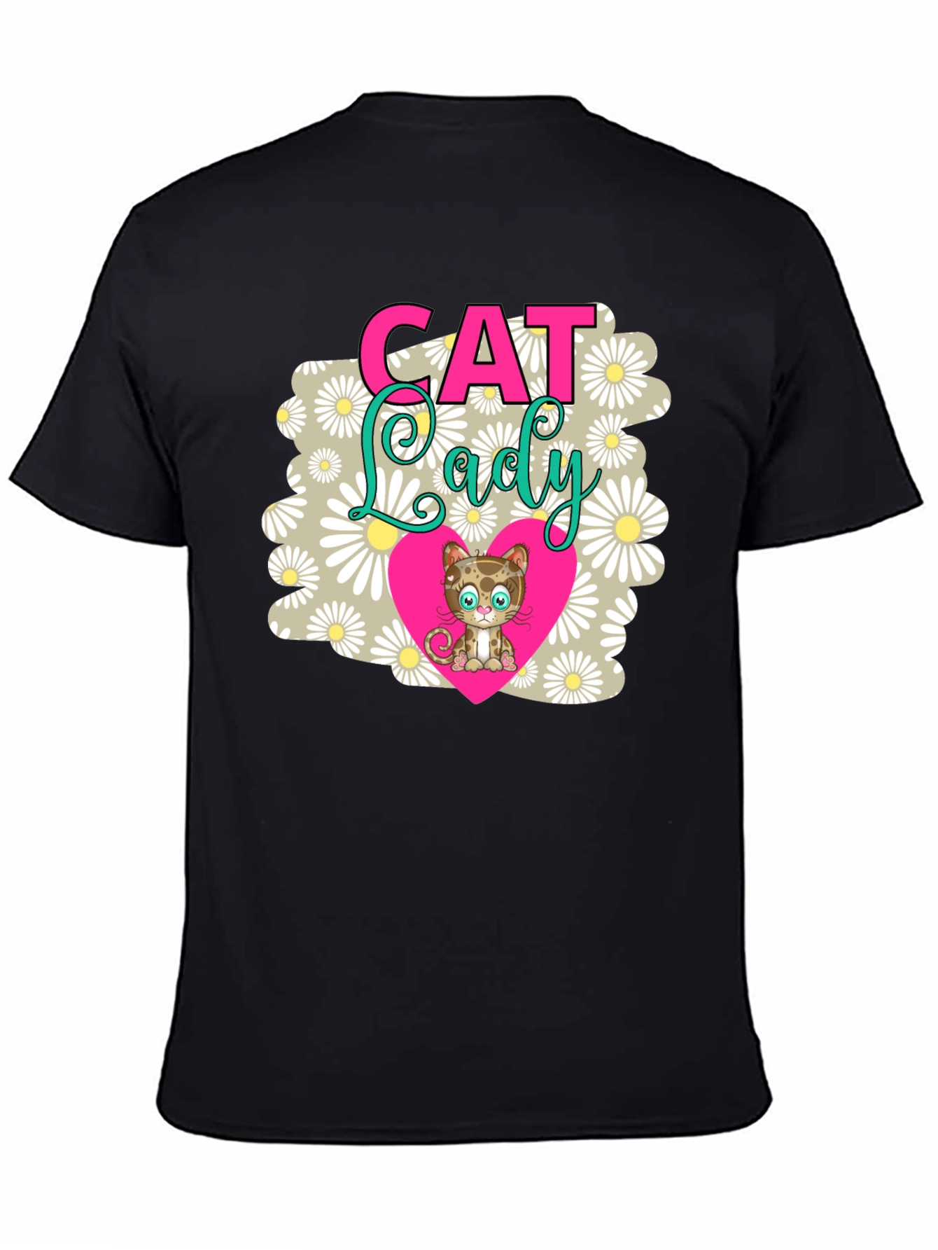 Cat Lady T-Shirt - Cute Kitten Heart Design