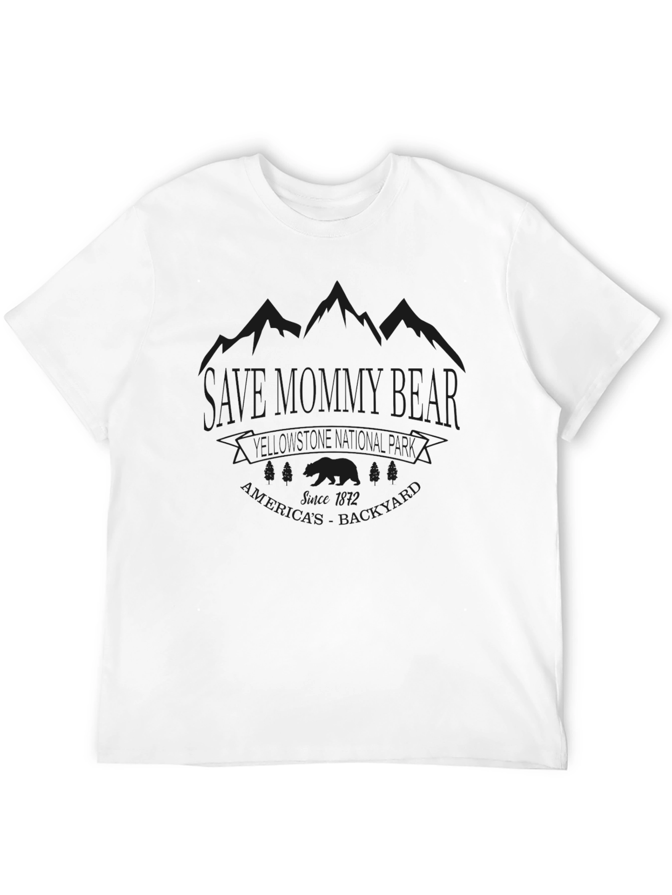 Sale Mommy Bear Camping T-Shirt - Black