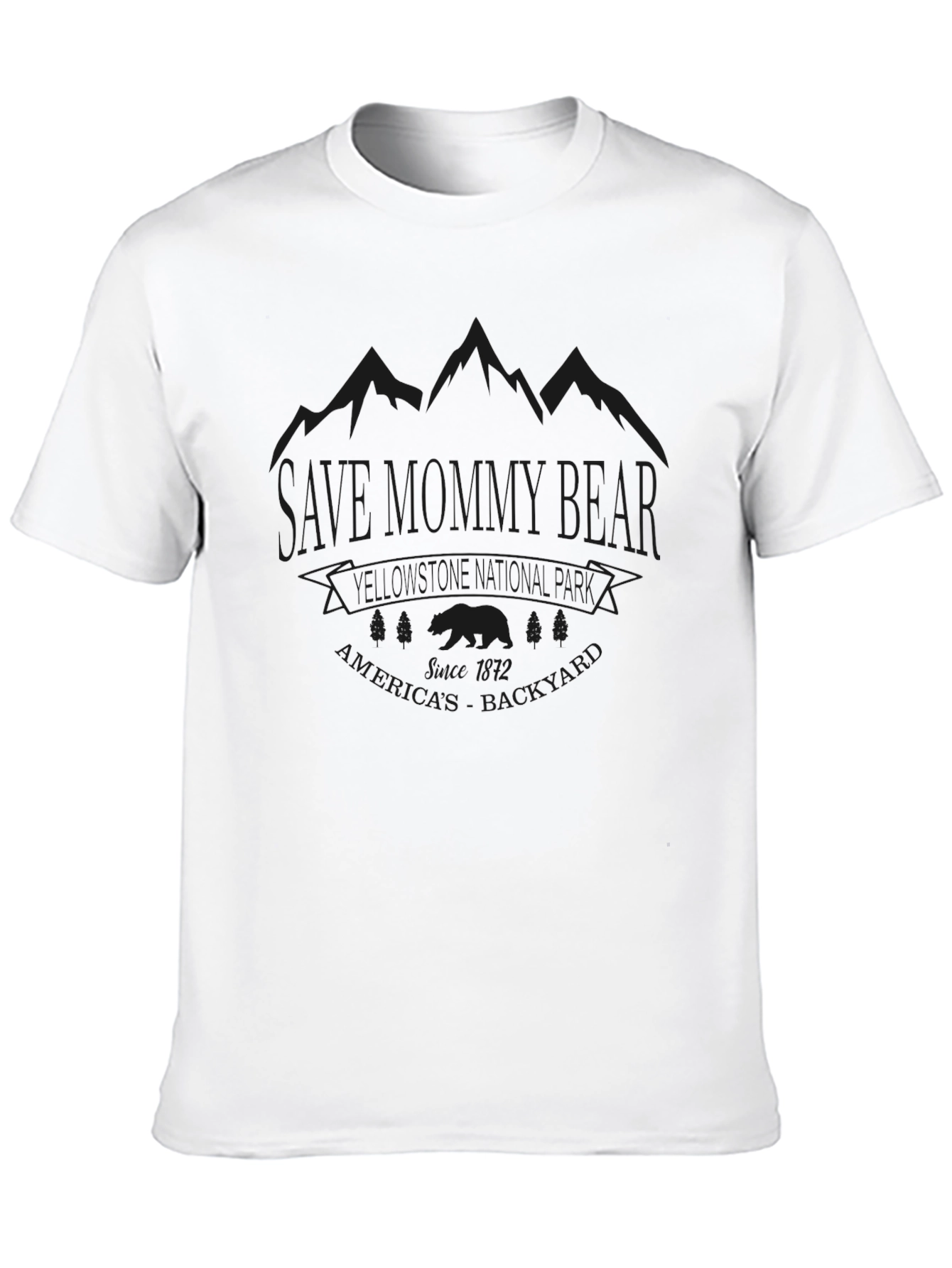 Sale Mommy Bear Camping T-Shirt - Black