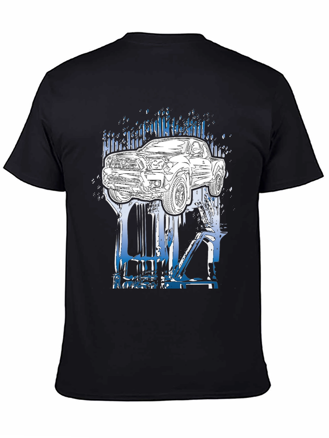 Truck Graphic Tee - Black Cotton T-Shirt