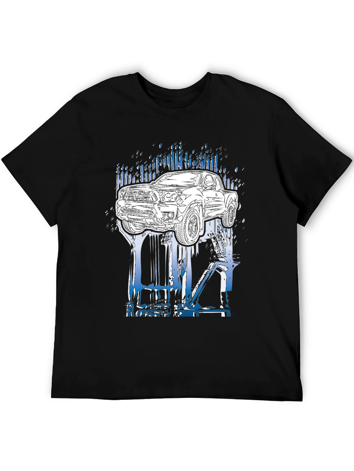 Truck Graphic Tee - Black Cotton T-Shirt