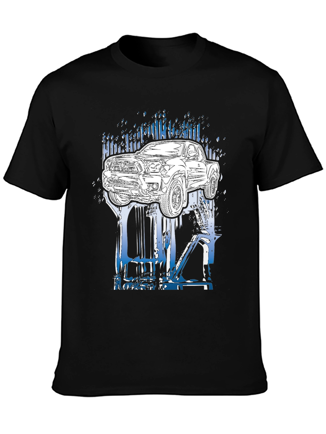 Truck Graphic Tee - Black Cotton T-Shirt