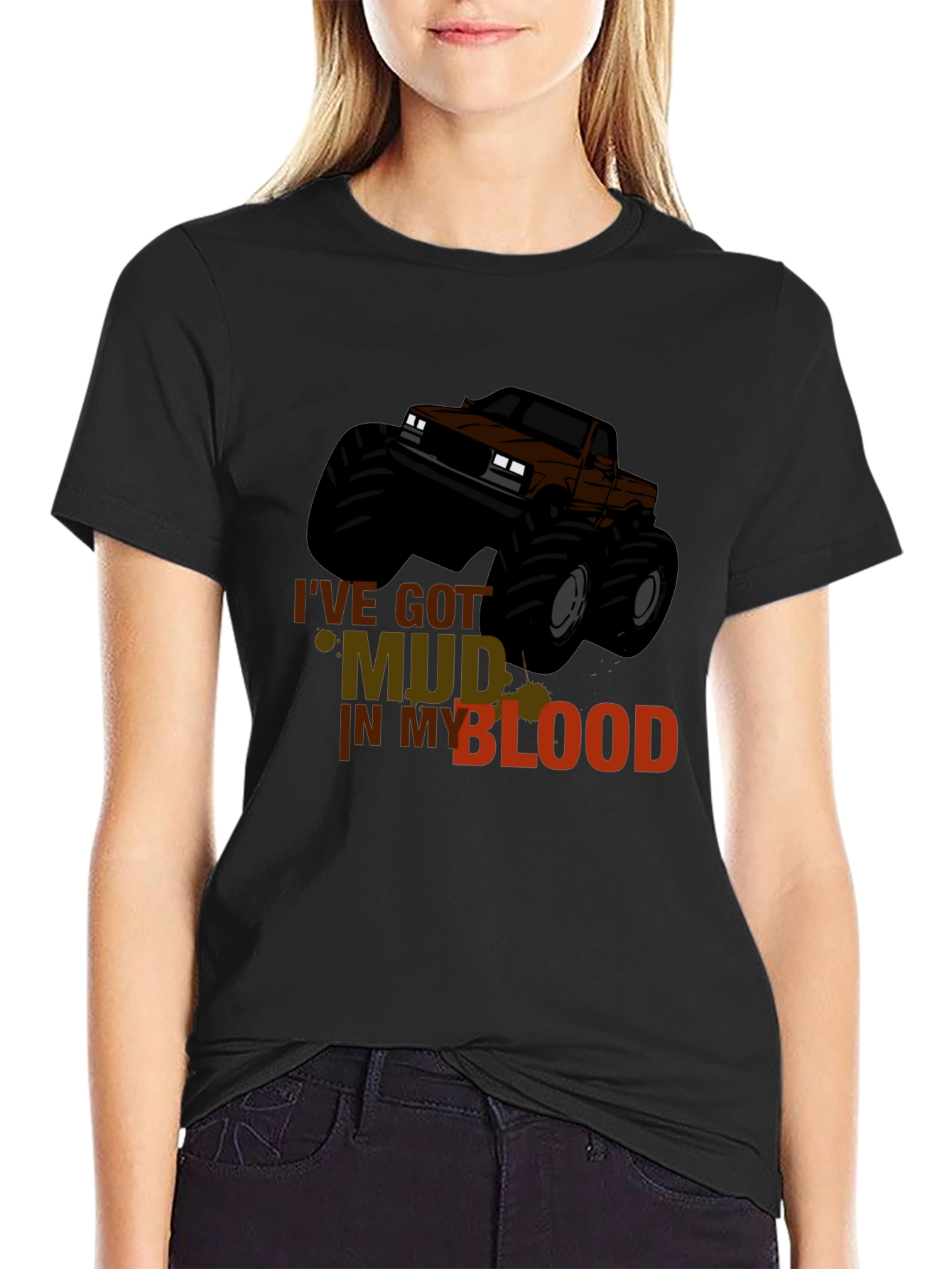 Mud in My Blood Monster Truck T-Shirt
