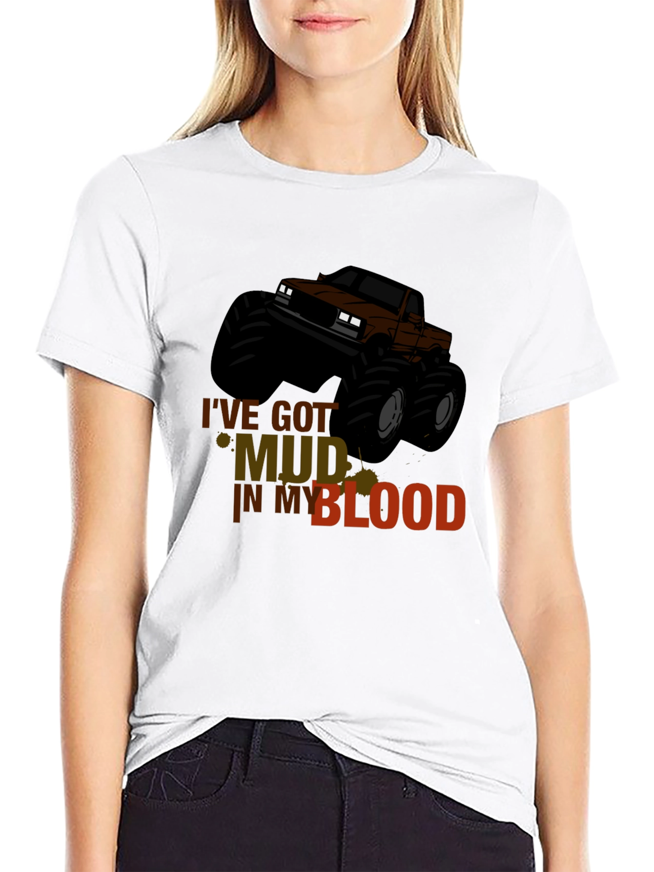 Mud in My Blood Monster Truck T-Shirt
