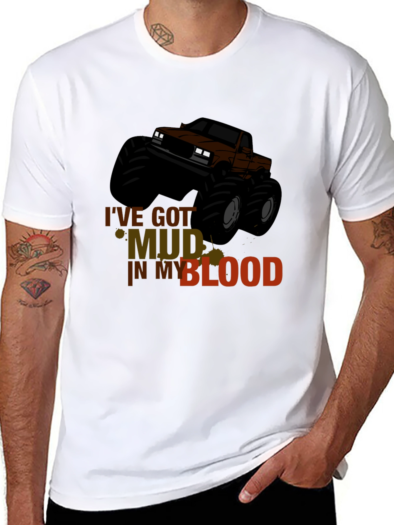 Mud in My Blood Monster Truck T-Shirt