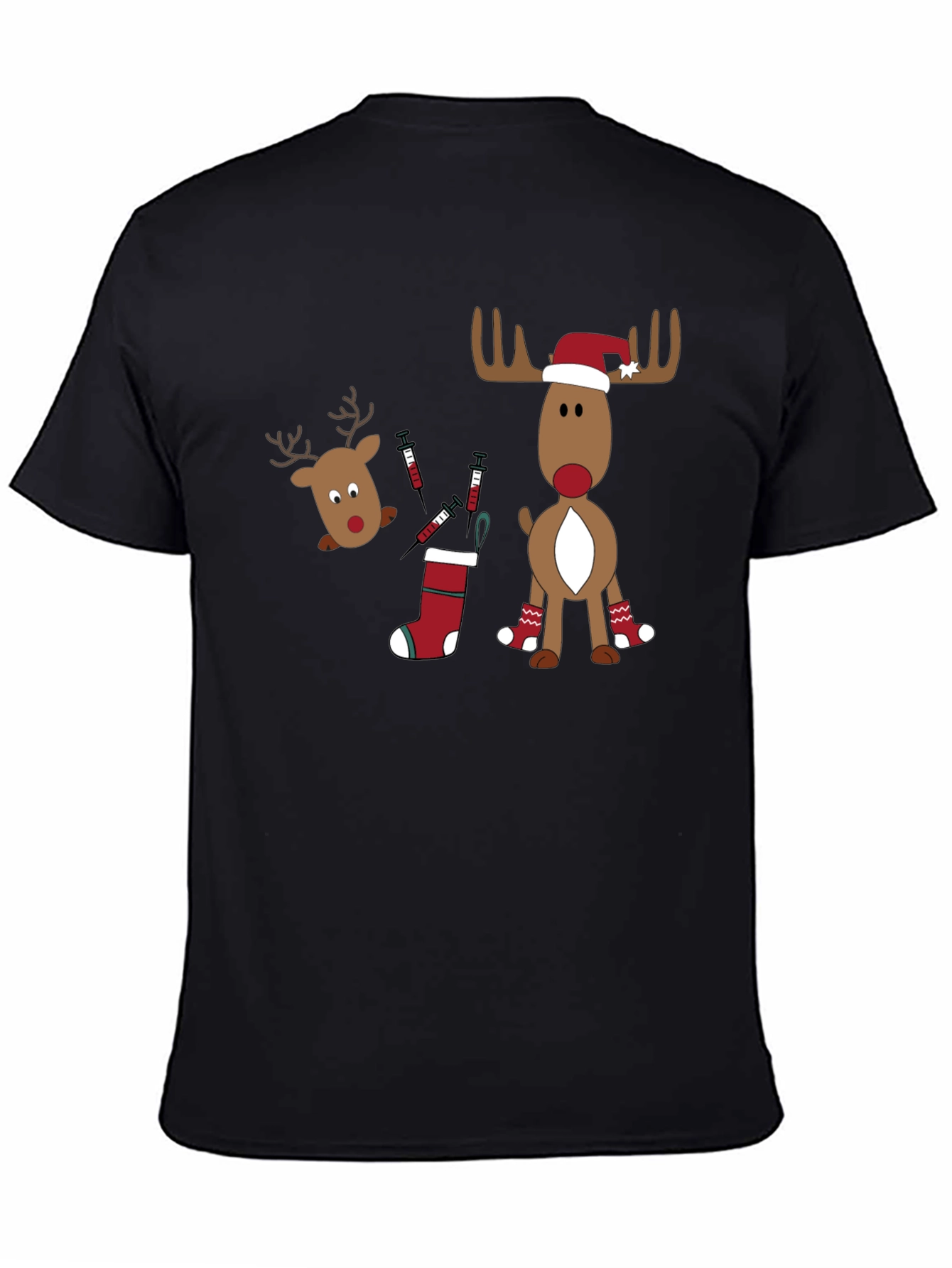 Novelty Christmas Reindeer Vaccine T-Shirt