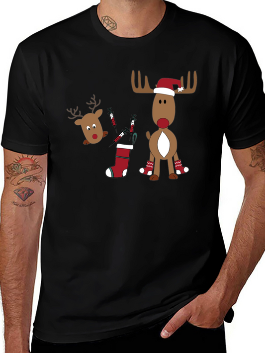 Novelty Christmas Reindeer Vaccine T-Shirt