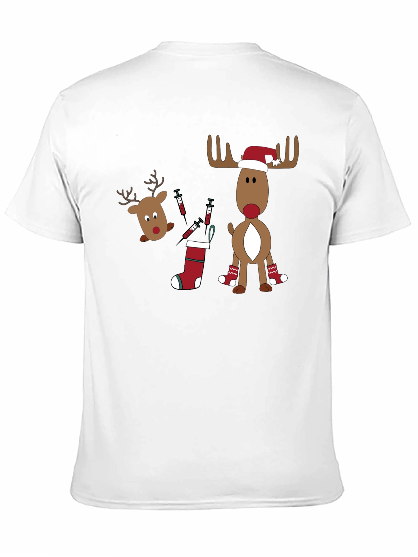 Novelty Christmas Reindeer Vaccine T-Shirt