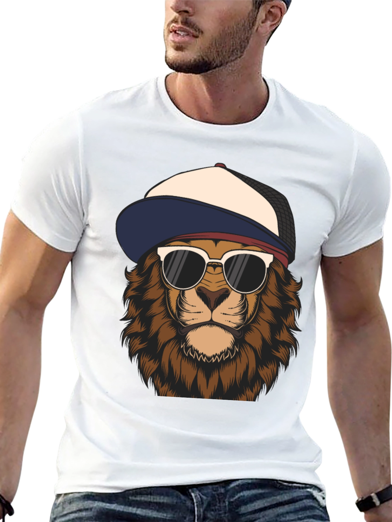 Cool Lion Graphic Tee - Trendy Urban Style