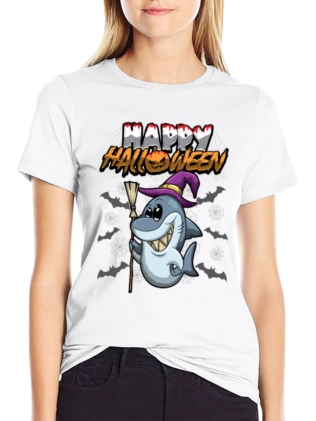 Halloween Shark T-Shirt - Spooky & Fun!