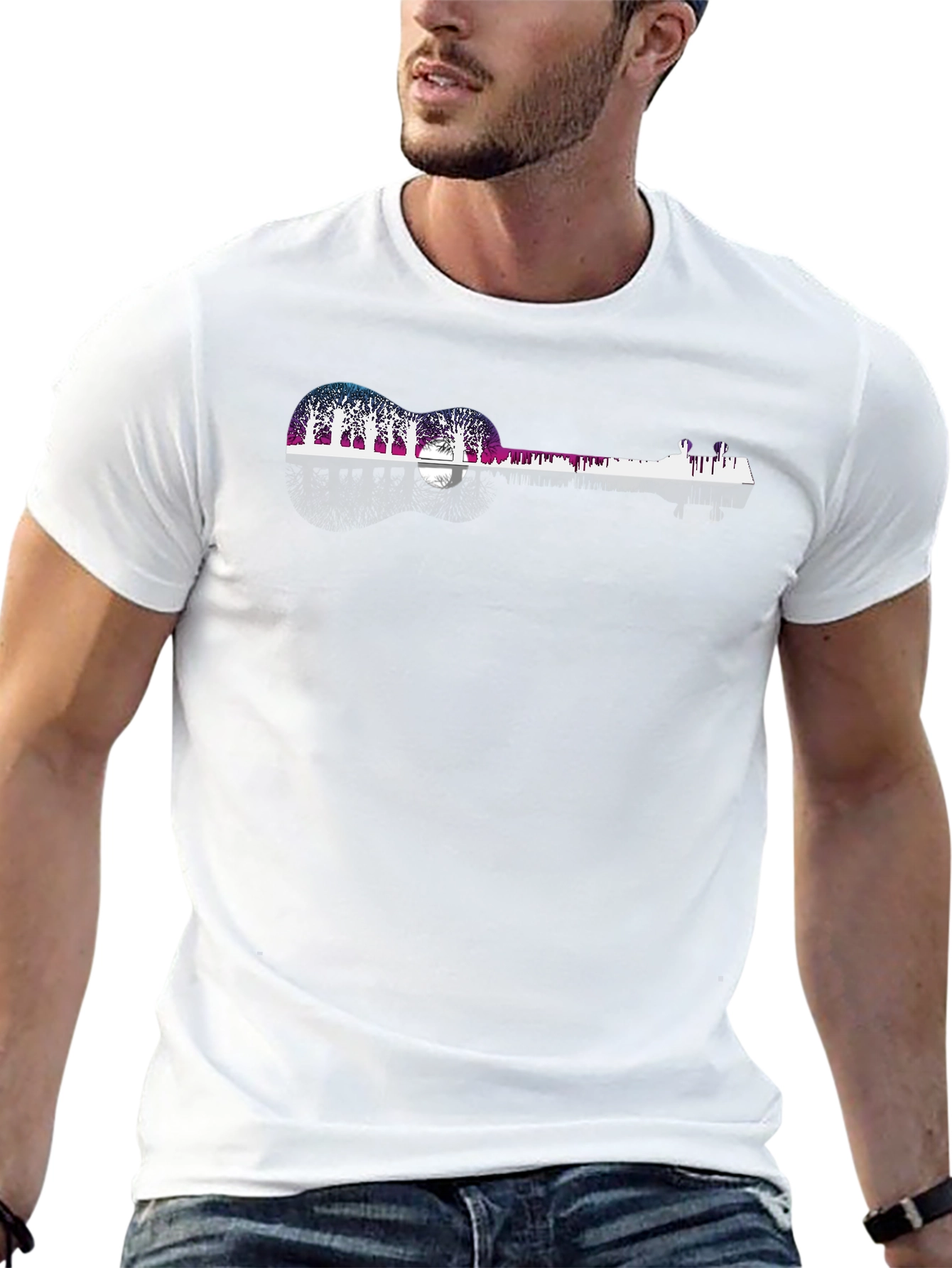 Guitar Landscape Graphic T-Shirt