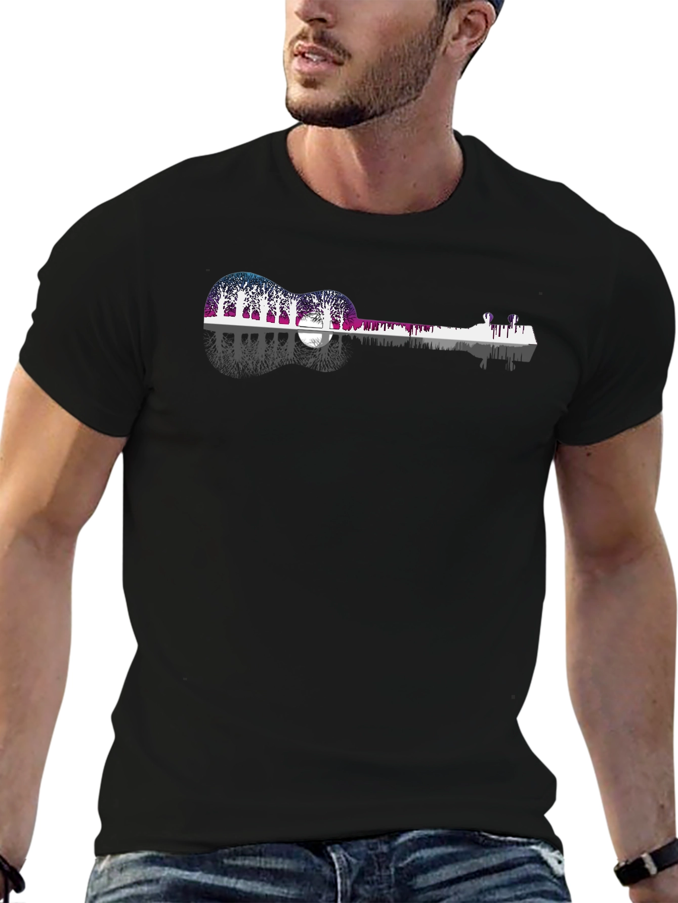 Guitar Landscape Graphic T-Shirt