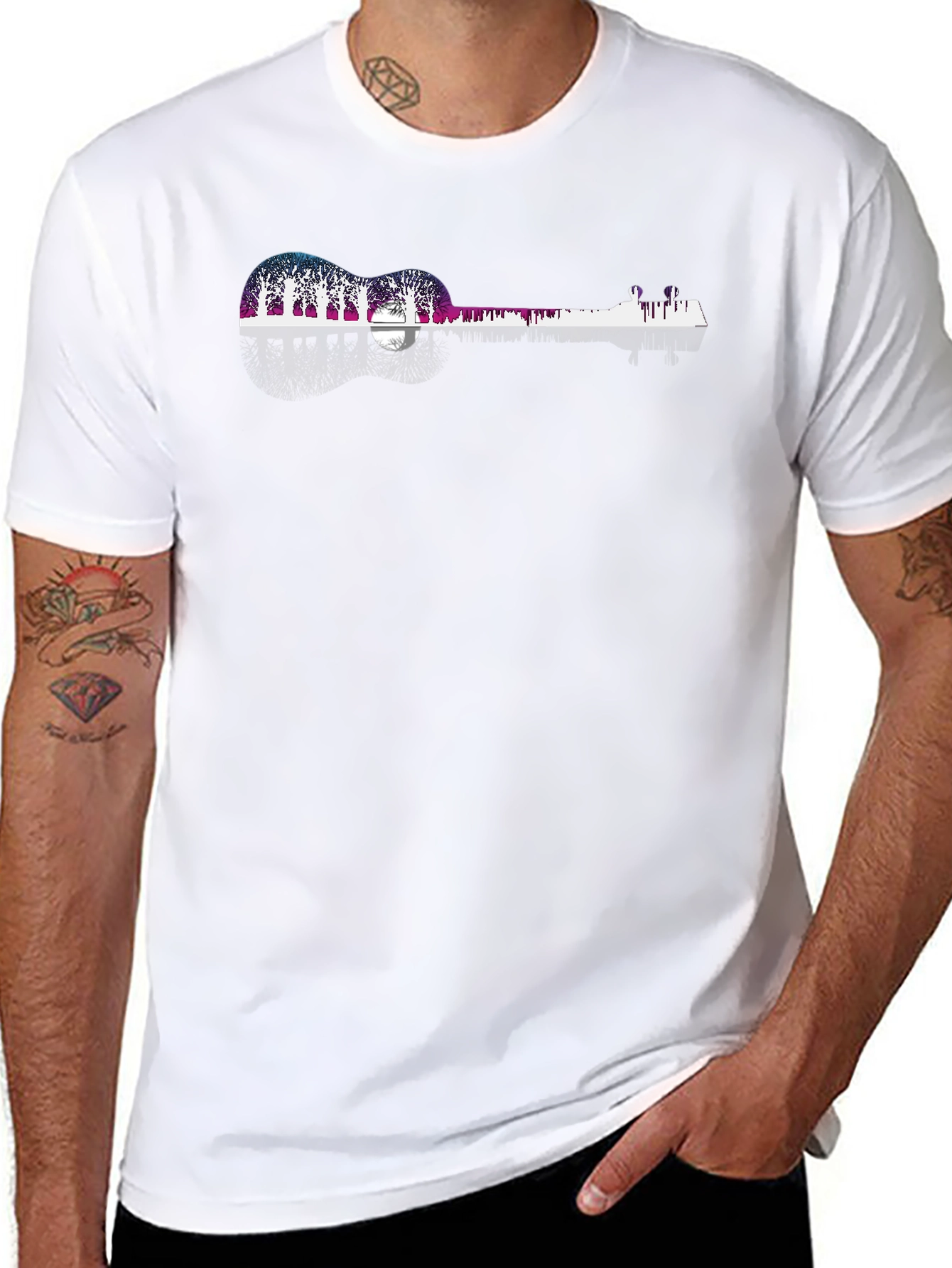 Guitar Landscape Graphic T-Shirt