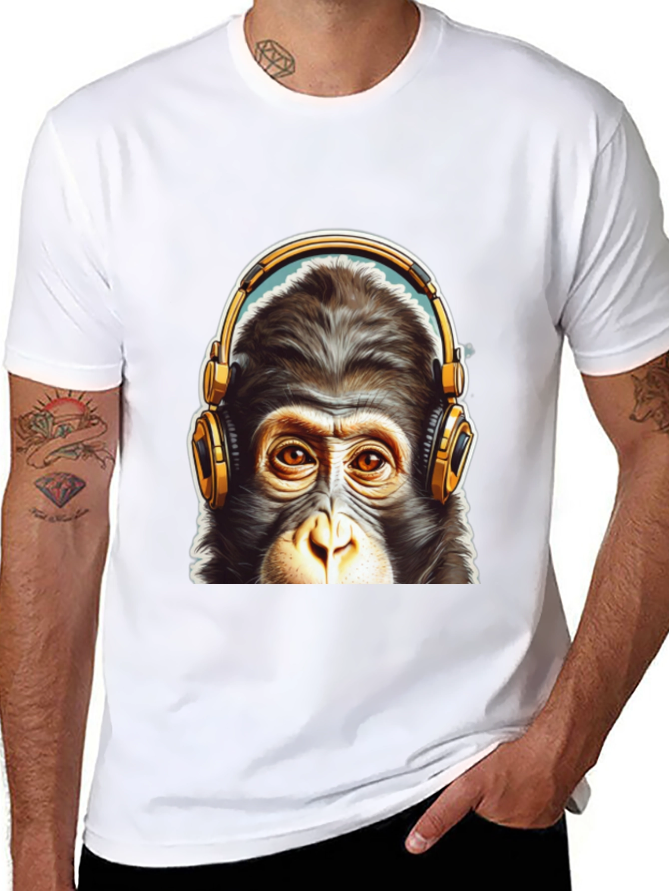 Cool Monkey Headphone Graphic Tee