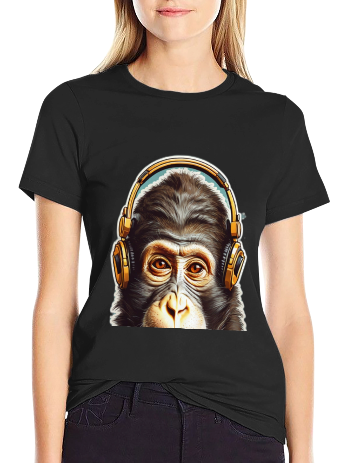 Cool Monkey Headphone Graphic Tee