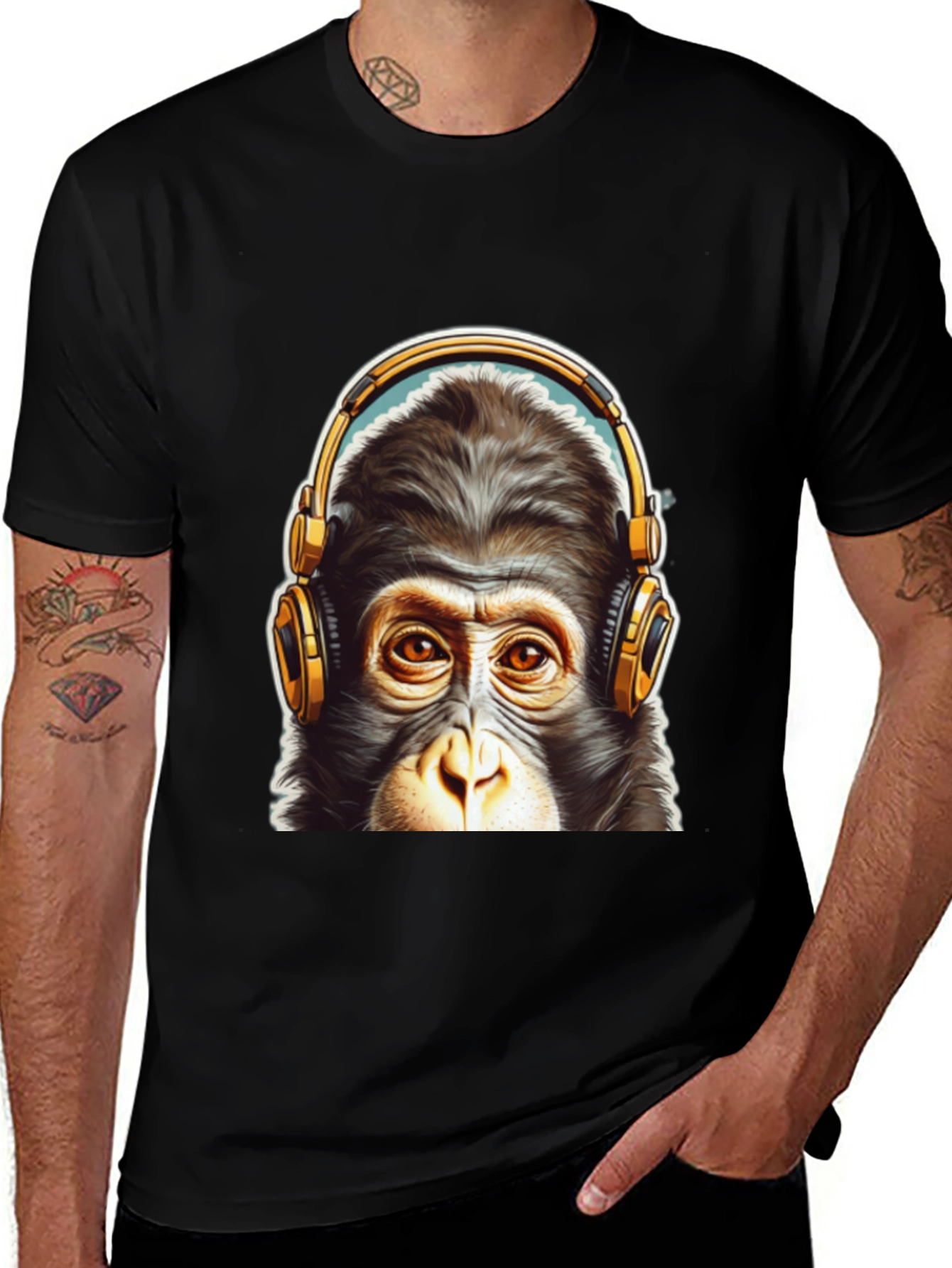 Cool Monkey Headphone Graphic Tee
