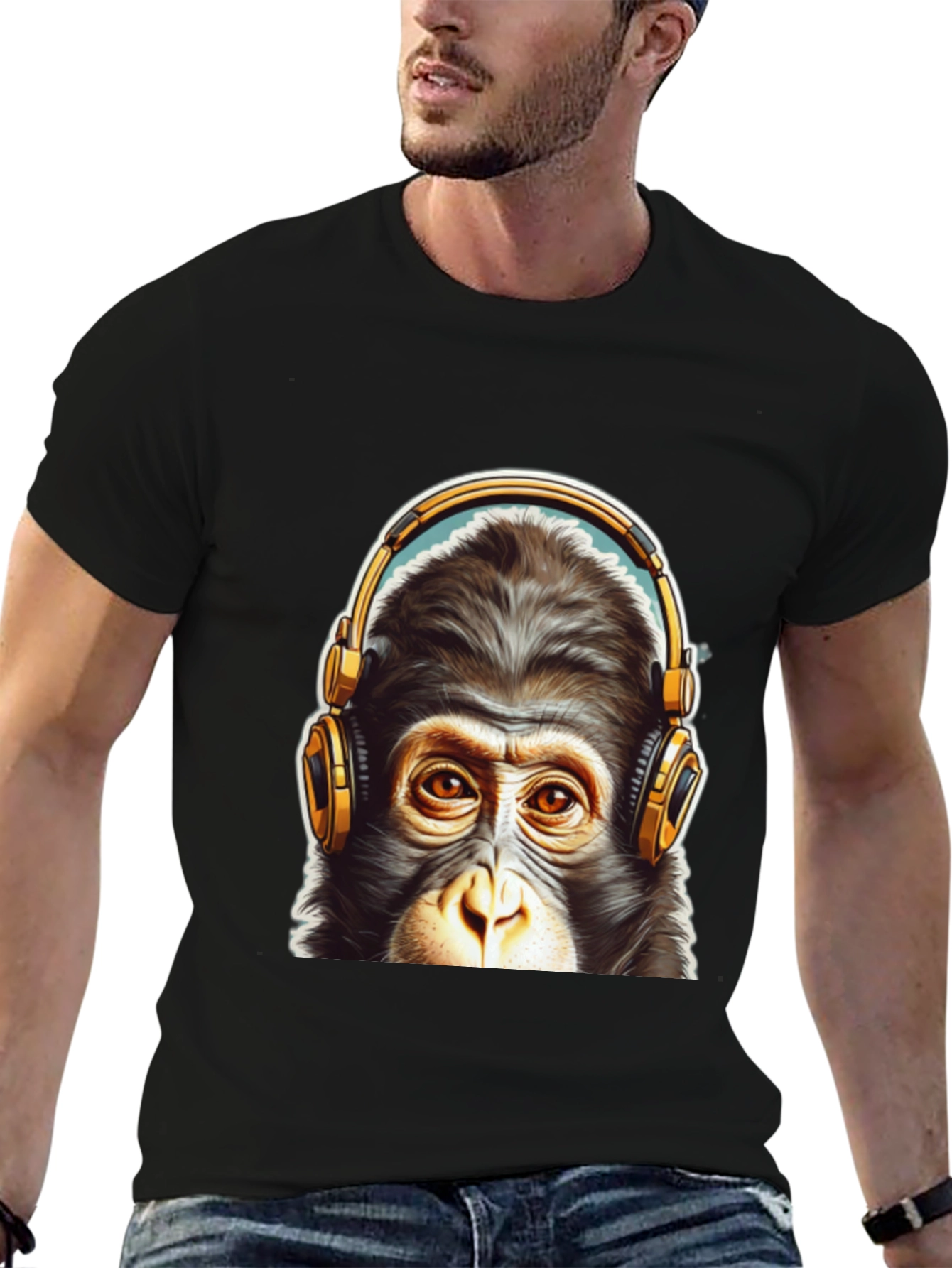 Cool Monkey Headphone Graphic Tee