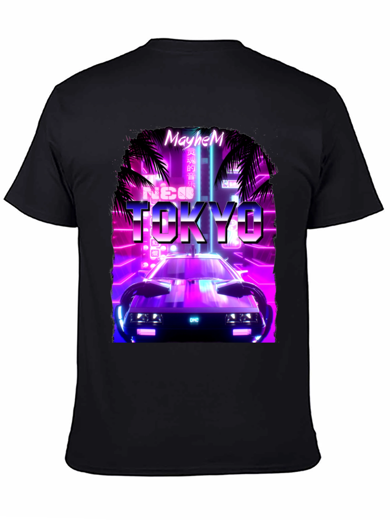 Neo Tokyo Mayhem T-Shirt - Synthwave Car Design
