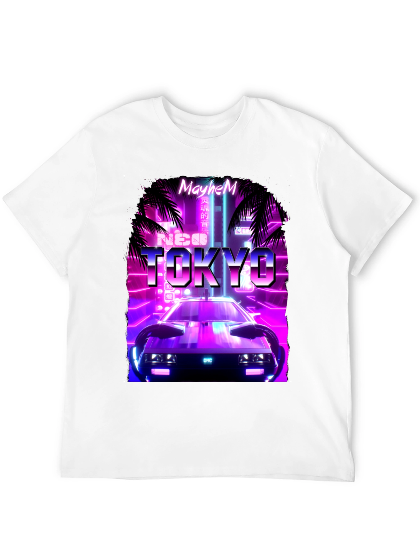 Neo Tokyo Mayhem T-Shirt - Synthwave Car Design