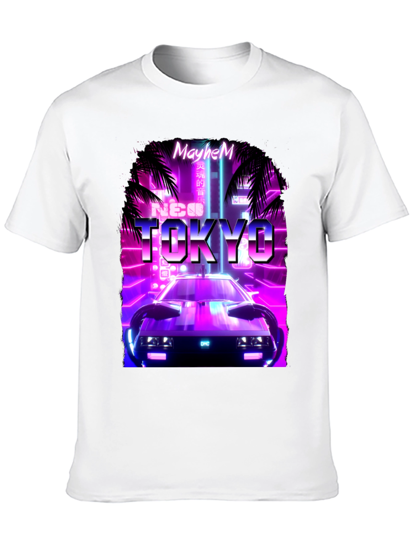 Neo Tokyo Mayhem T-Shirt - Synthwave Car Design