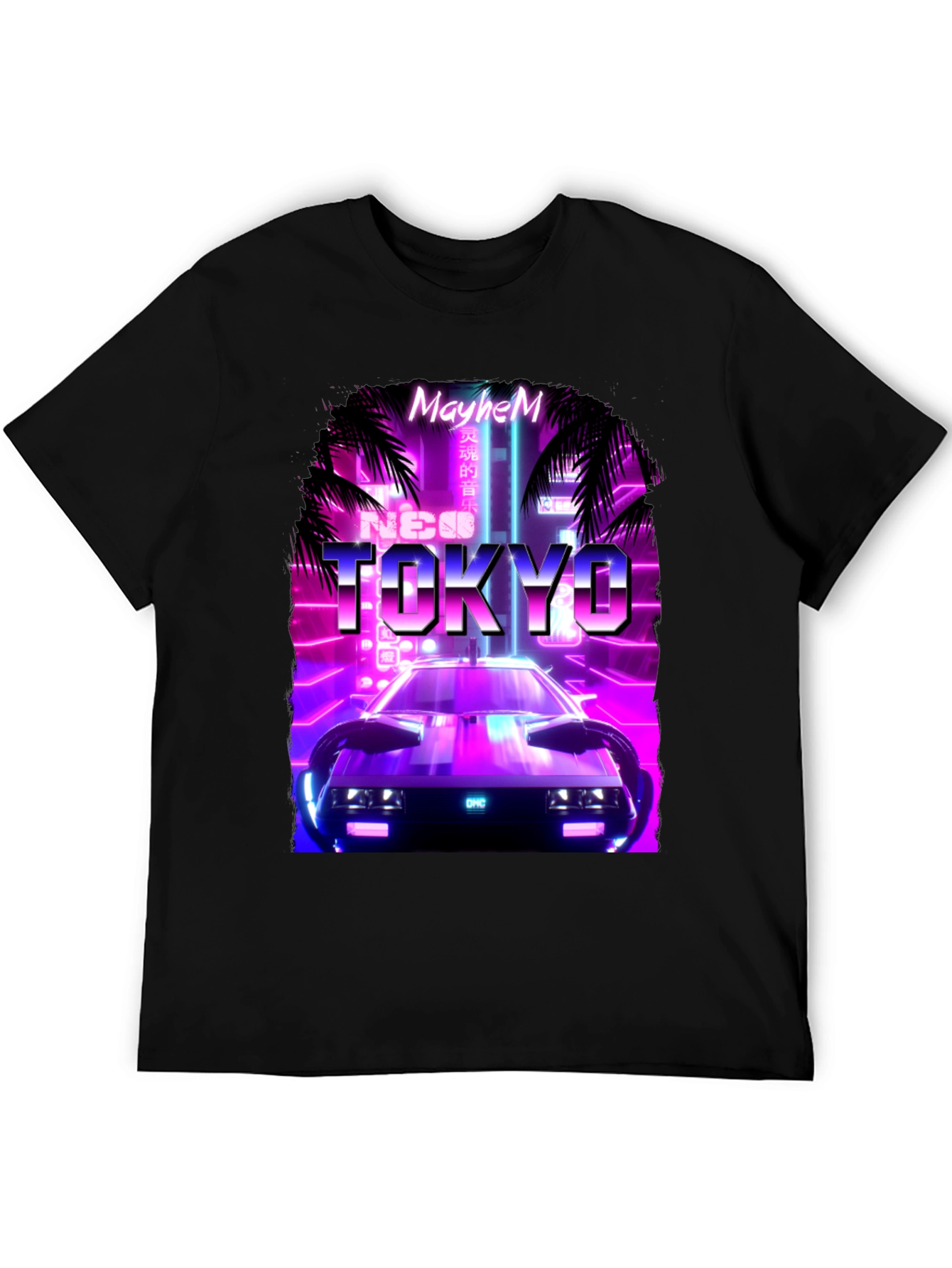 Neo Tokyo Mayhem T-Shirt - Synthwave Car Design
