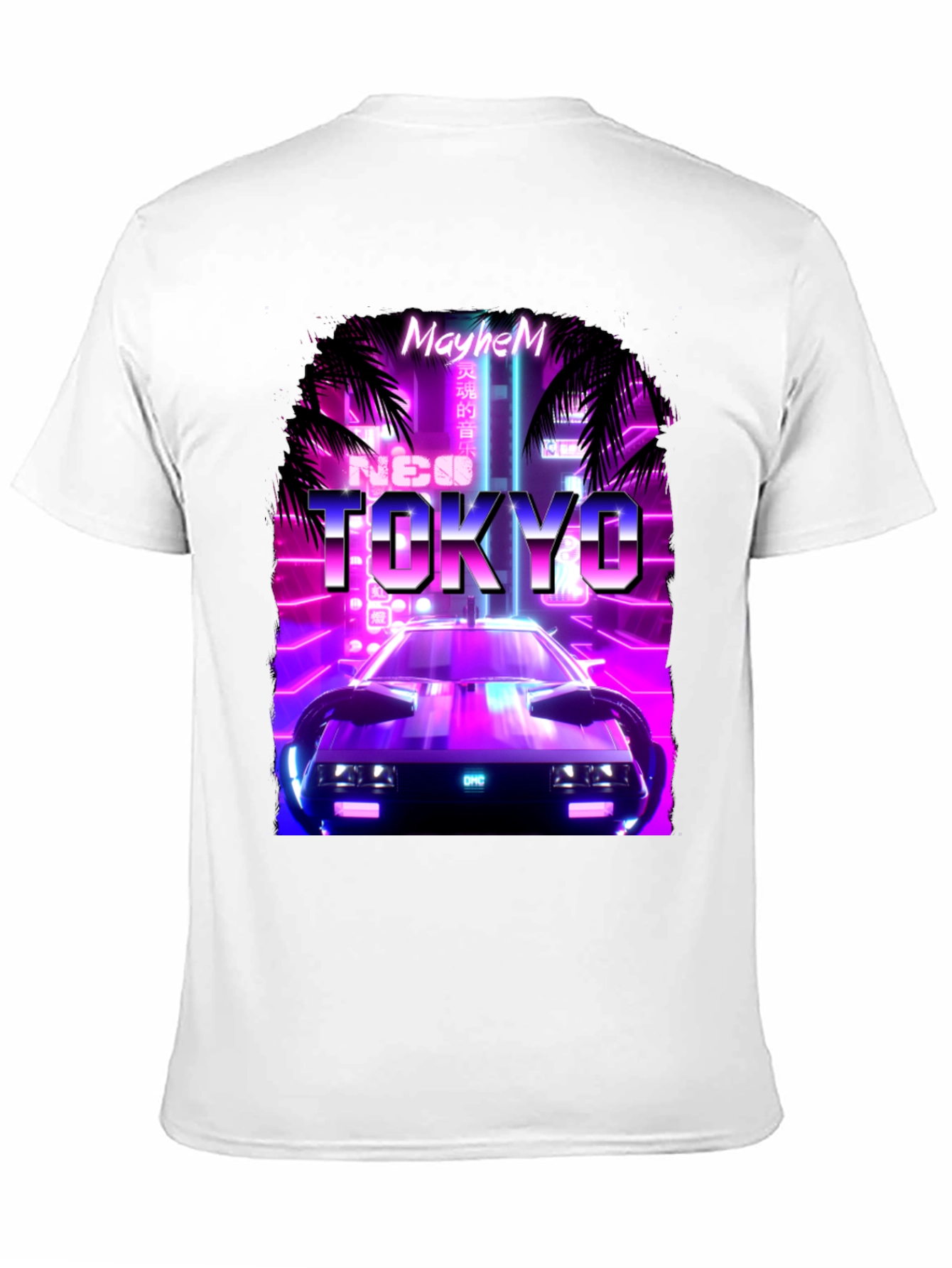 Neo Tokyo Mayhem T-Shirt - Synthwave Car Design