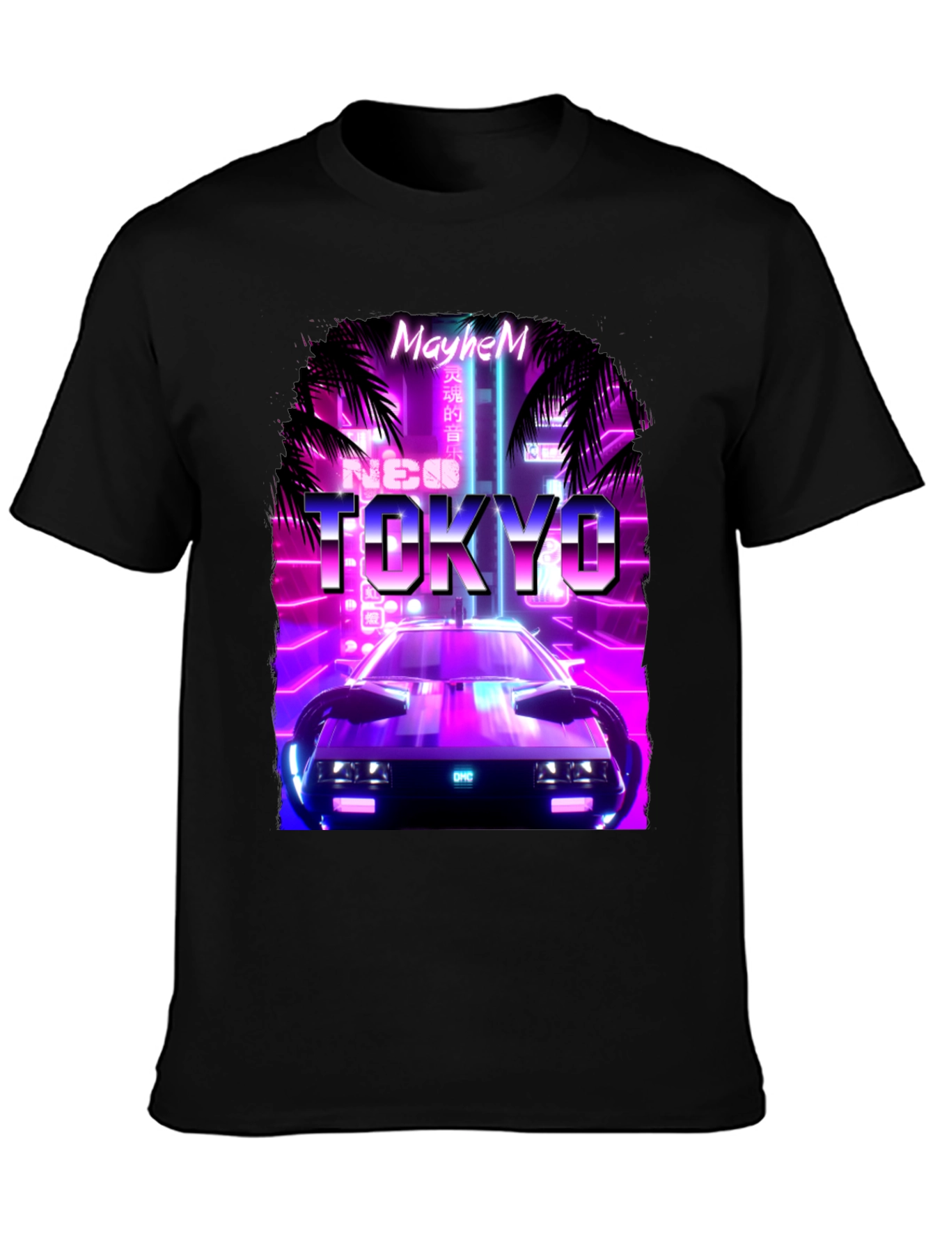 Neo Tokyo Mayhem T-Shirt - Synthwave Car Design