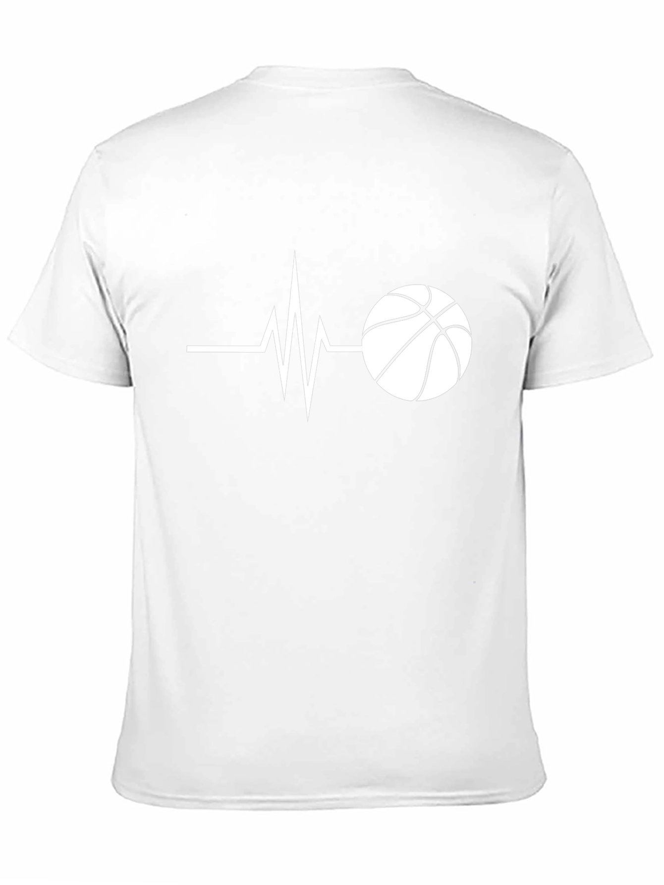 Basketball Heartbeat Graphic T-Shirt - Black