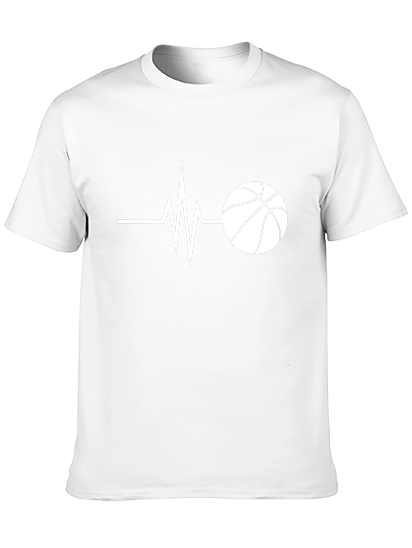 Basketball Heartbeat Graphic T-Shirt - Black