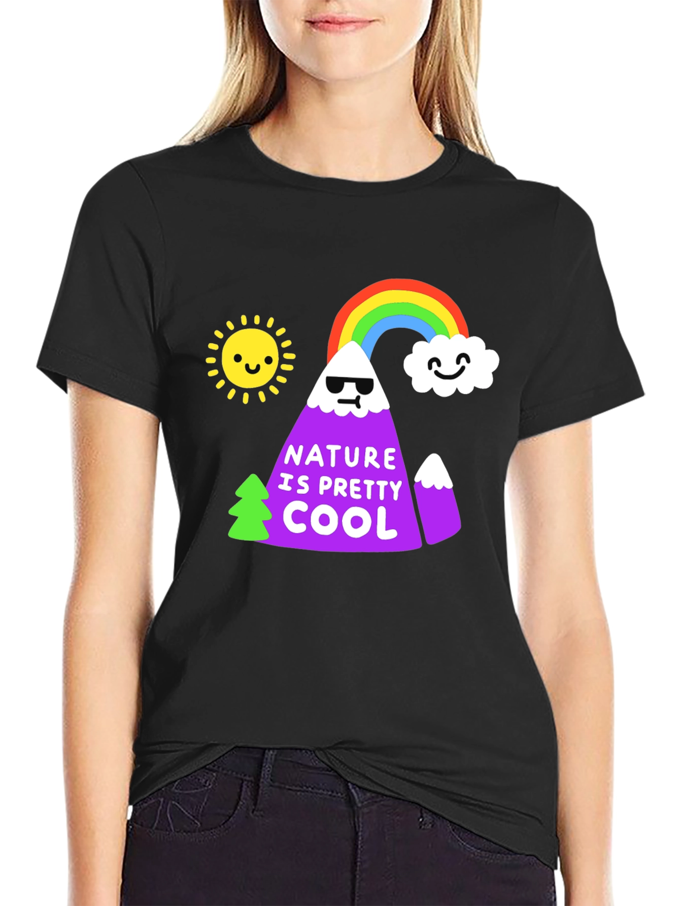 Nature is Pretty Cool Graphic Tee - Black