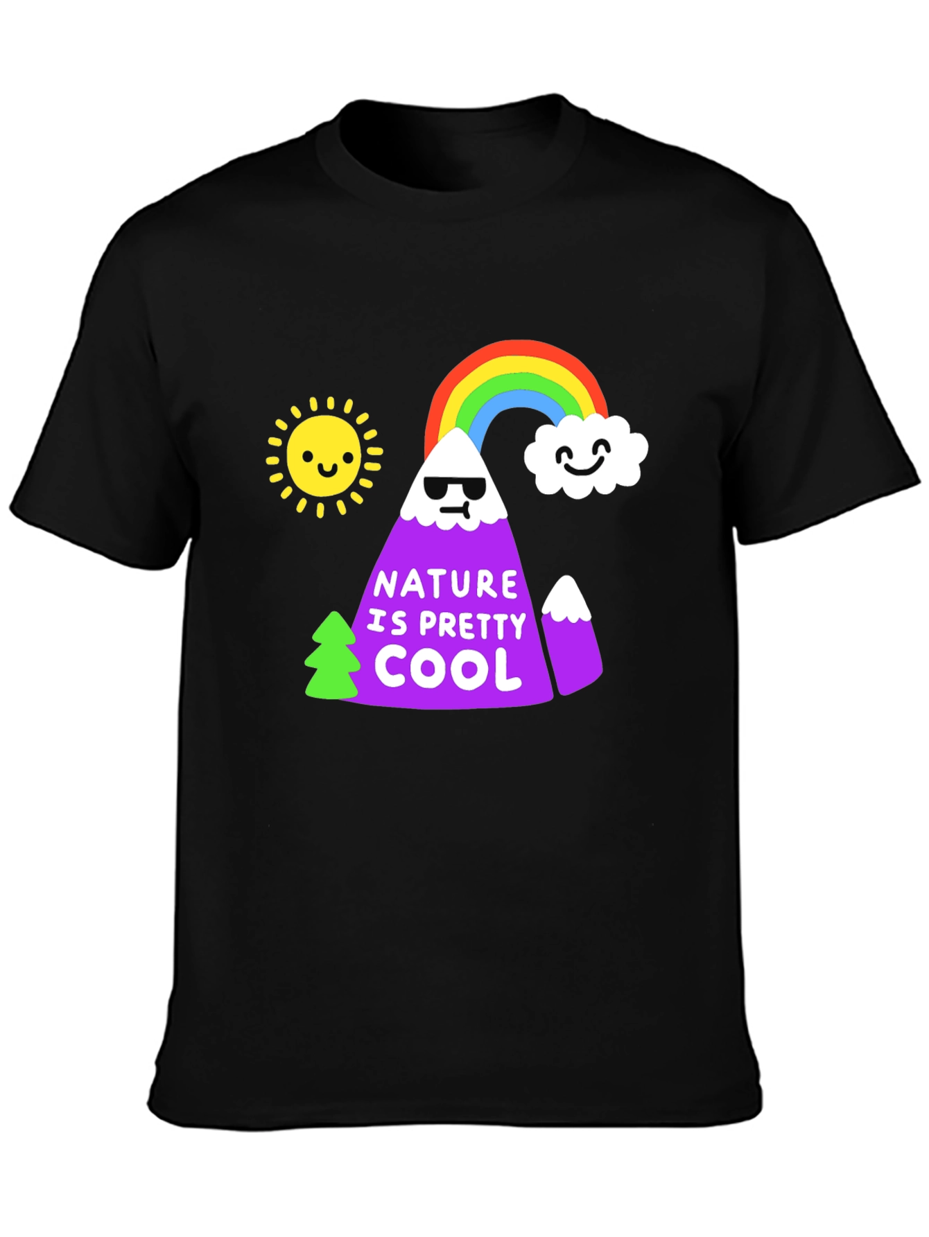 Nature is Pretty Cool Graphic Tee - Black