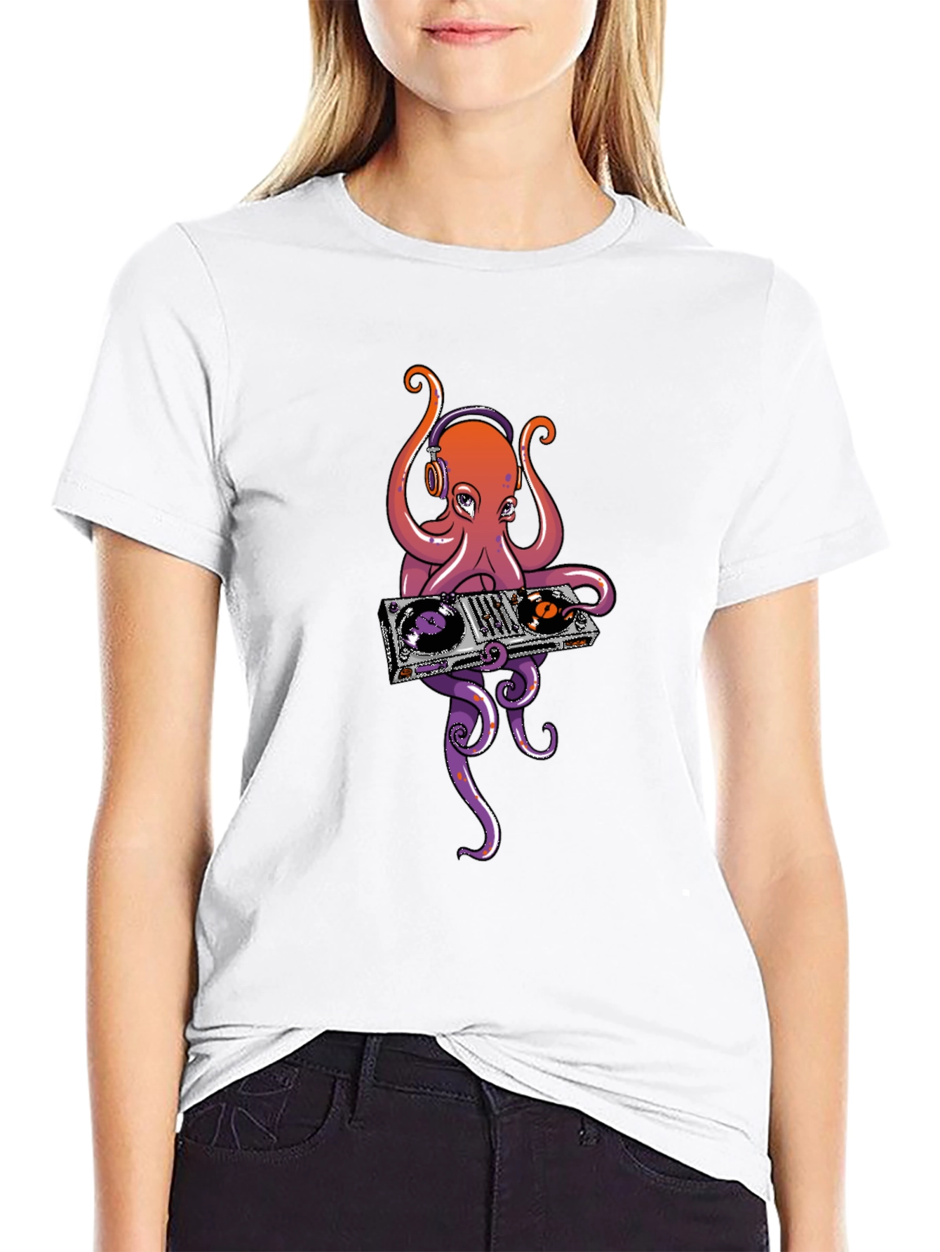 DJ Octopus Graphic T-Shirt - Cool Music Lover Tee