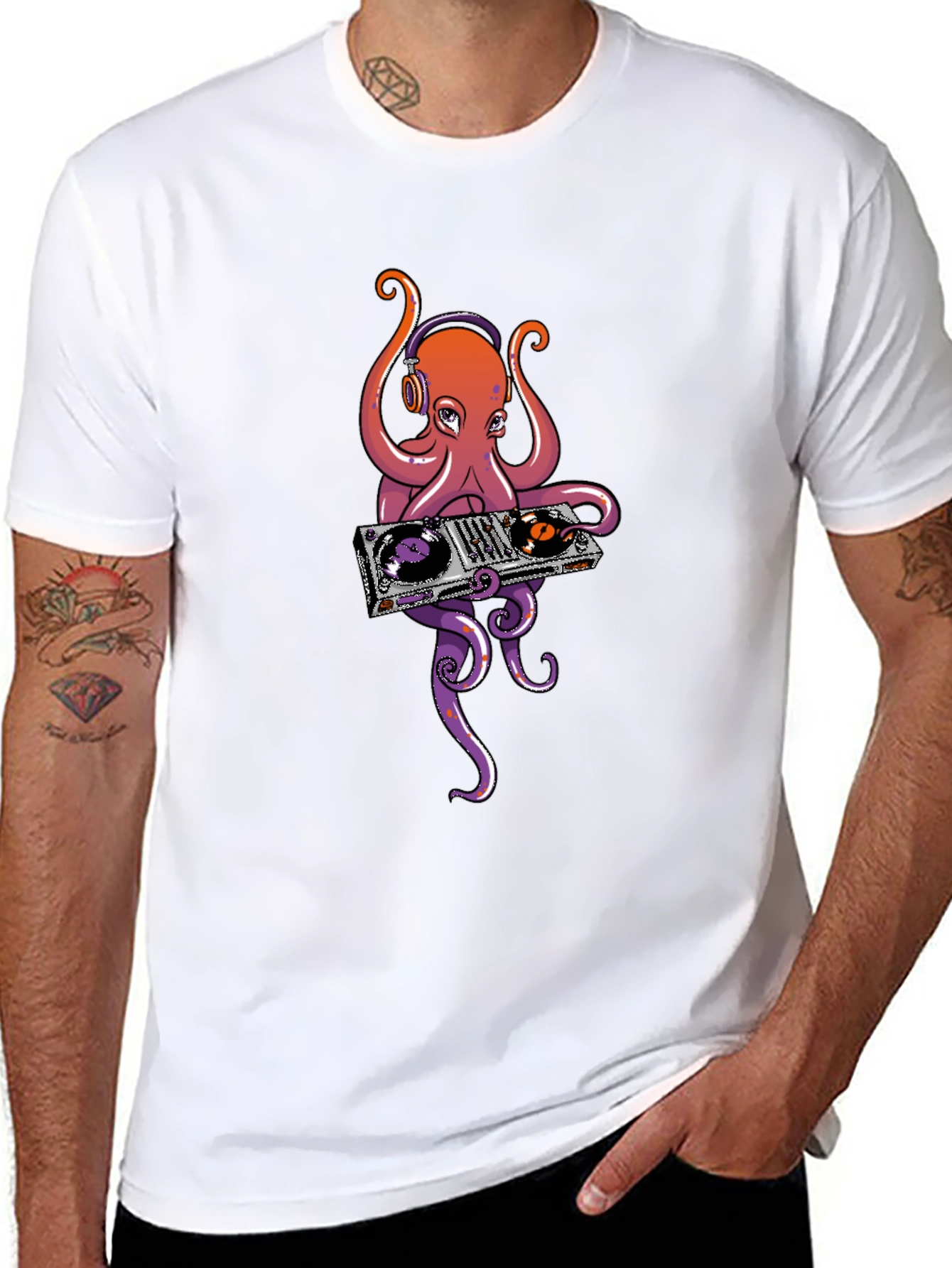 DJ Octopus Graphic T-Shirt - Cool Music Lover Tee
