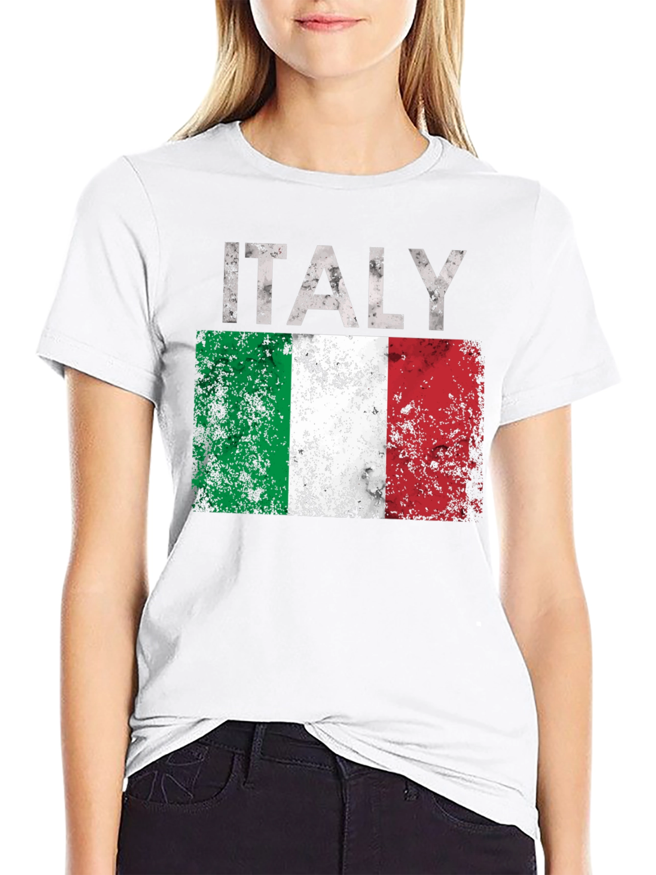 Italy Flag Distressed Graphic T-Shirt