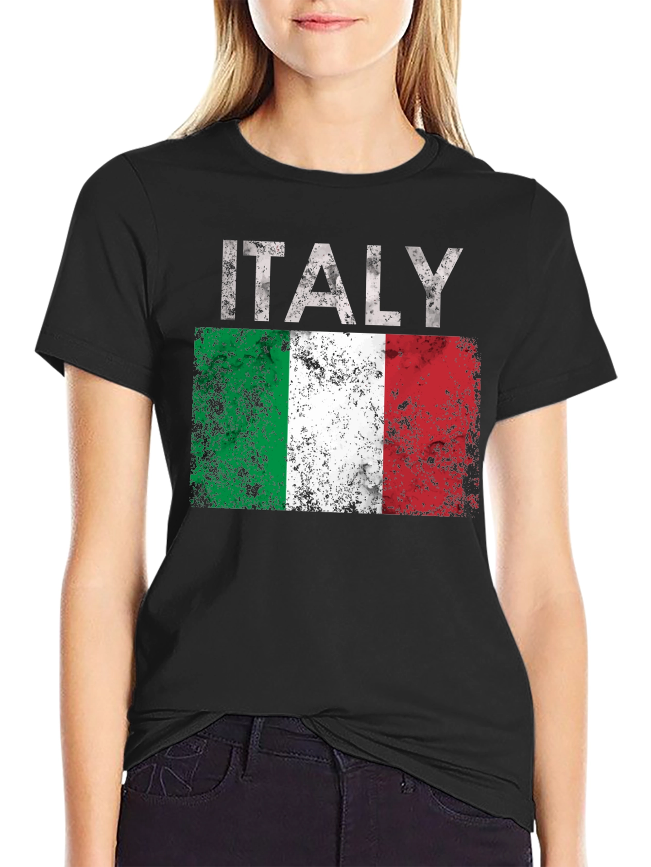 Italy Flag Distressed Graphic T-Shirt