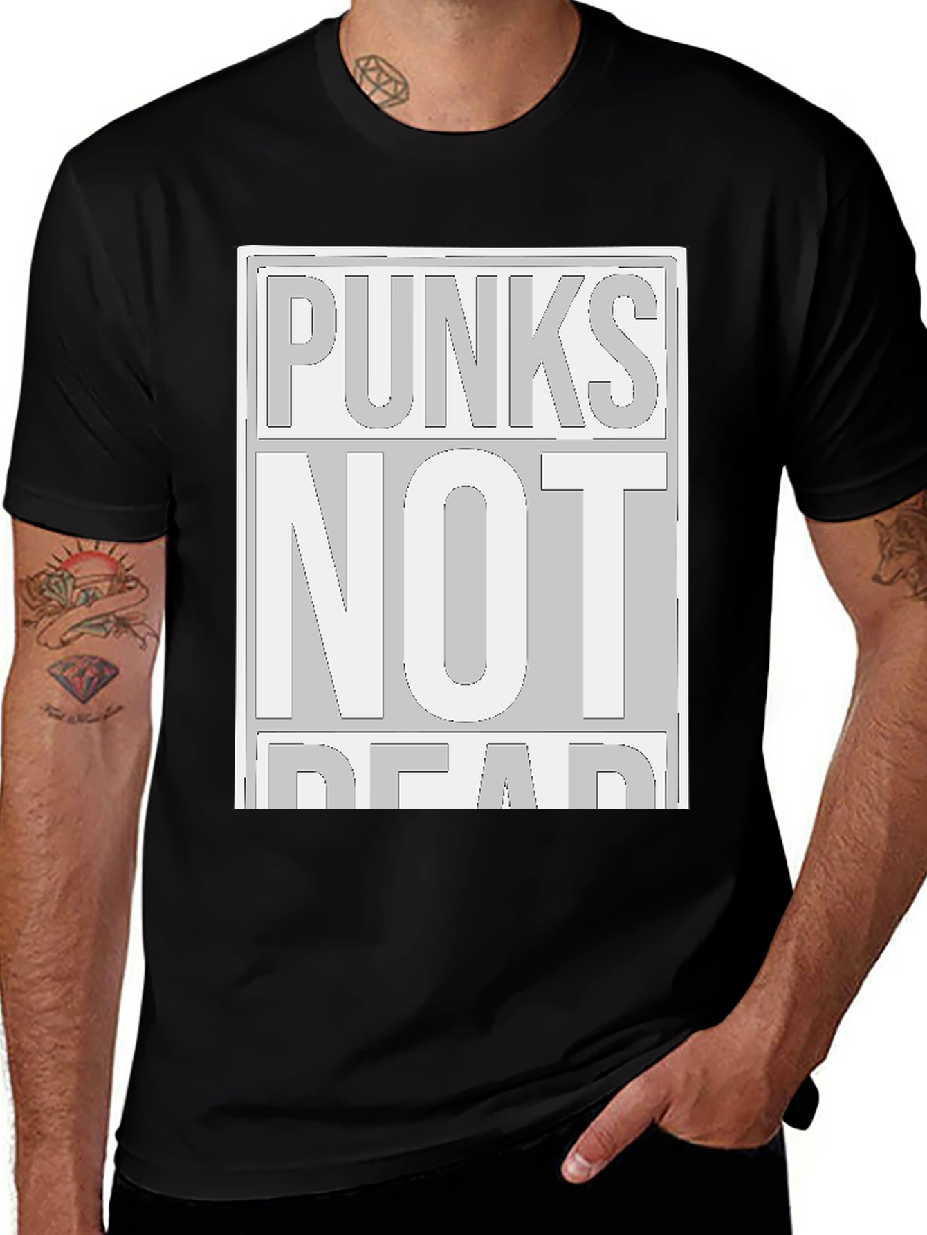 Punks Not Dead Graphic Tee - Black Cotton Shirt