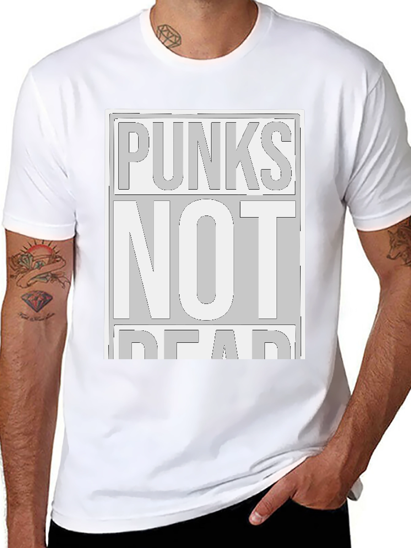 Punks Not Dead Graphic Tee - Black Cotton Shirt