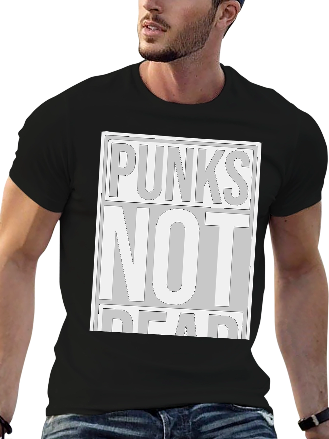 Punks Not Dead Graphic Tee - Black Cotton Shirt