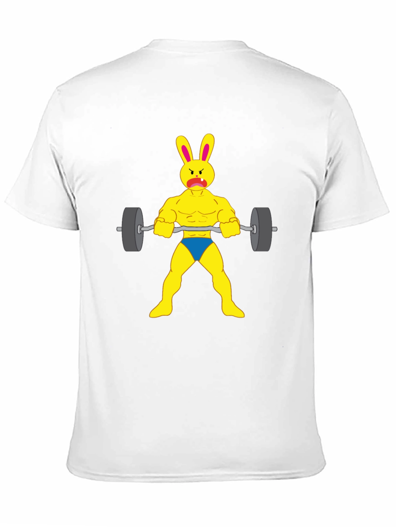 Funny Bunny Bodybuilder T-Shirt - Gym Rabbit Lifting Weights