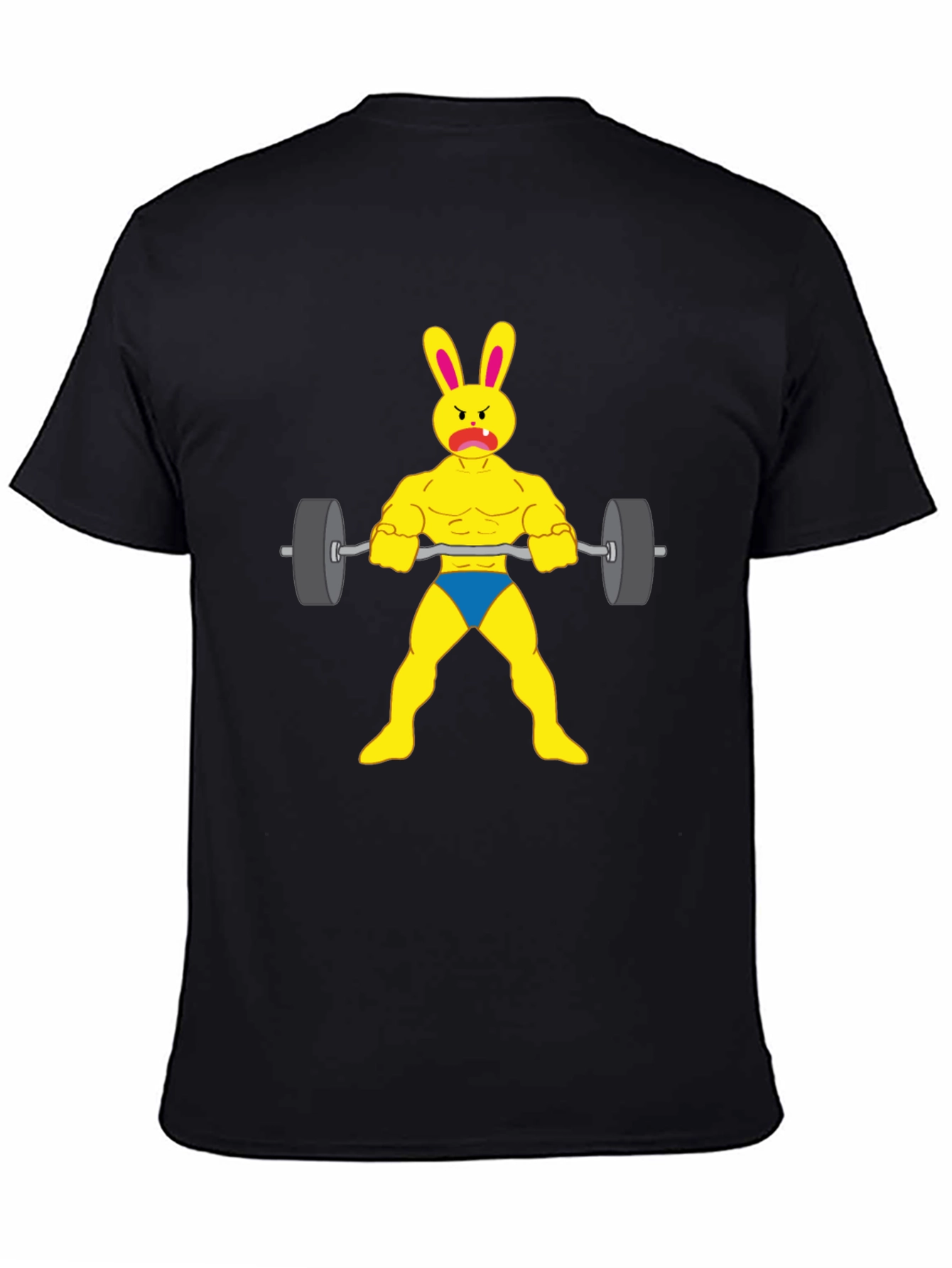 Funny Bunny Bodybuilder T-Shirt - Gym Rabbit Lifting Weights