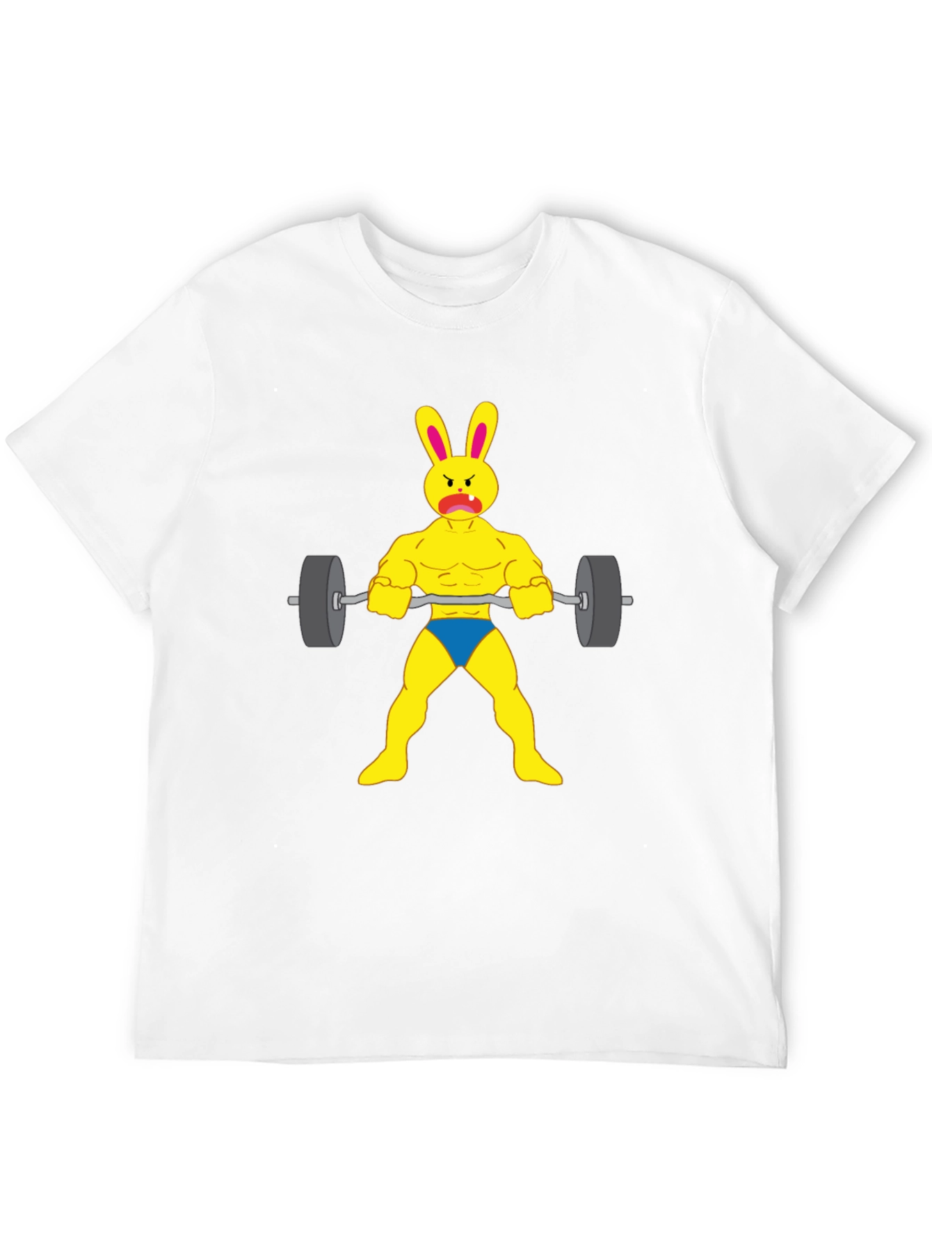 Funny Bunny Bodybuilder T-Shirt - Gym Rabbit Lifting Weights