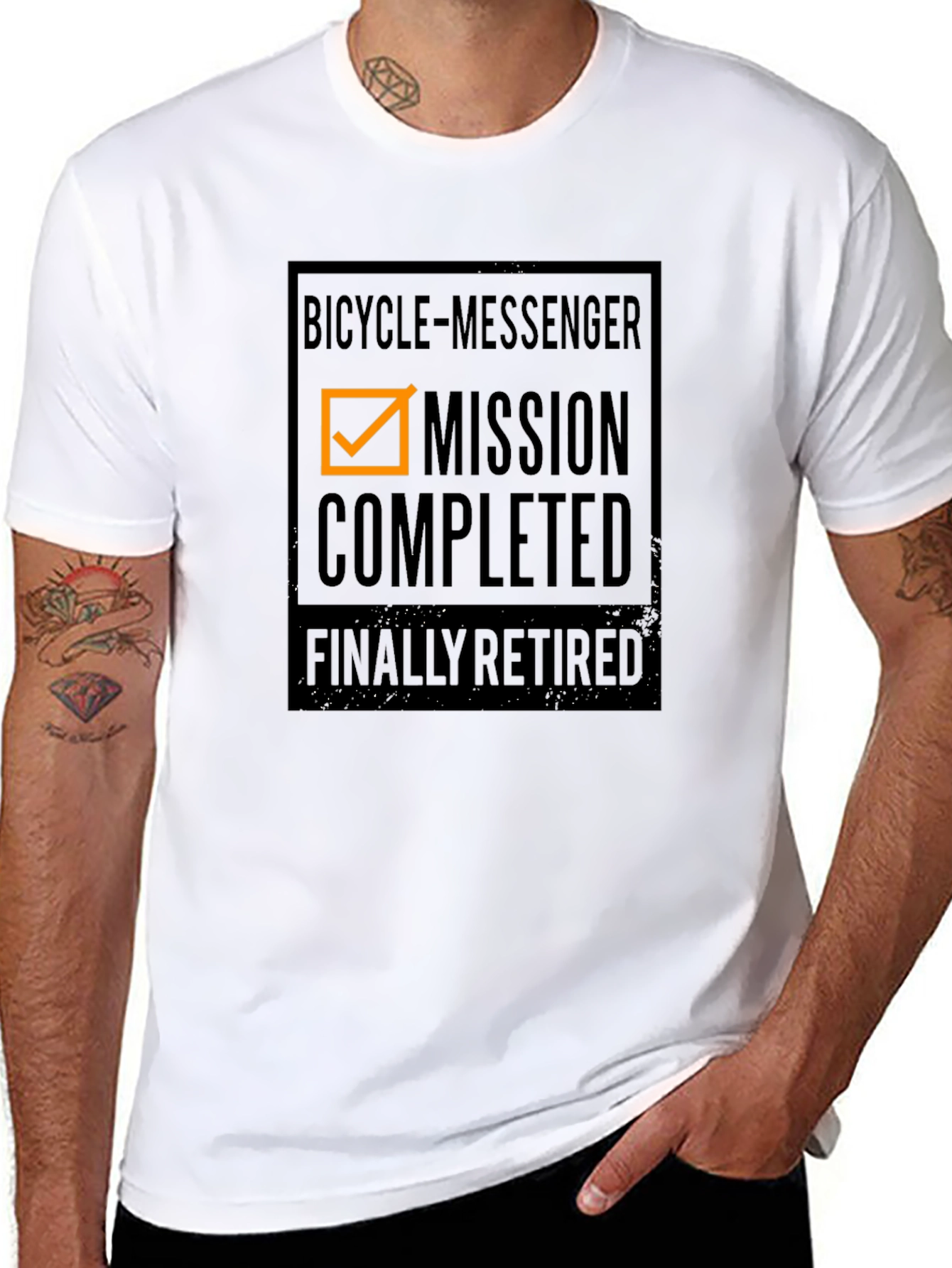 Bicycle Messenger Mission Completed Retired T-Shirt