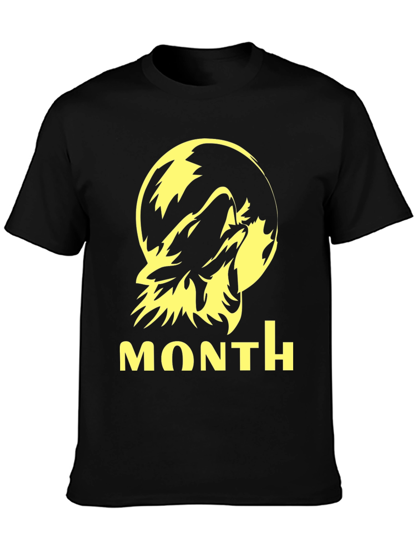 Wolf Howling at Moon Graphic Tee - Black