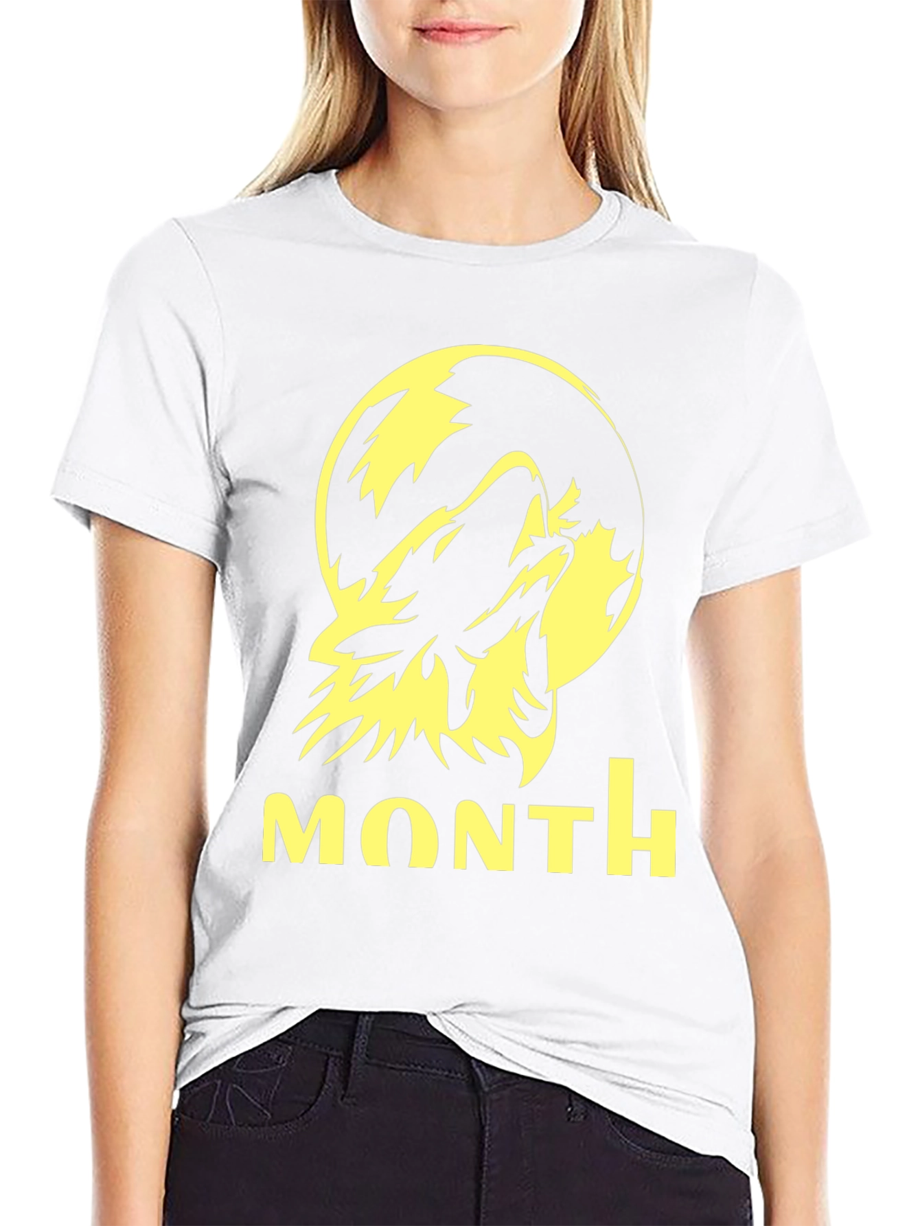 Wolf Howling at Moon Graphic Tee - Black