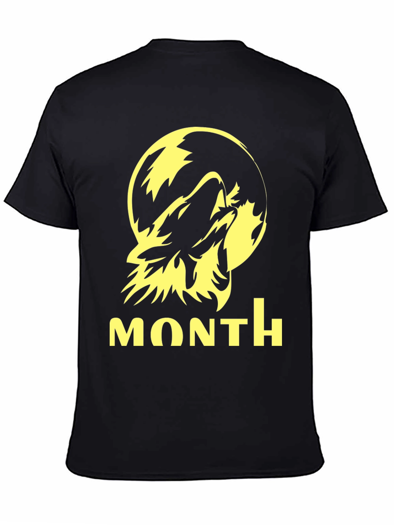 Wolf Howling at Moon Graphic Tee - Black