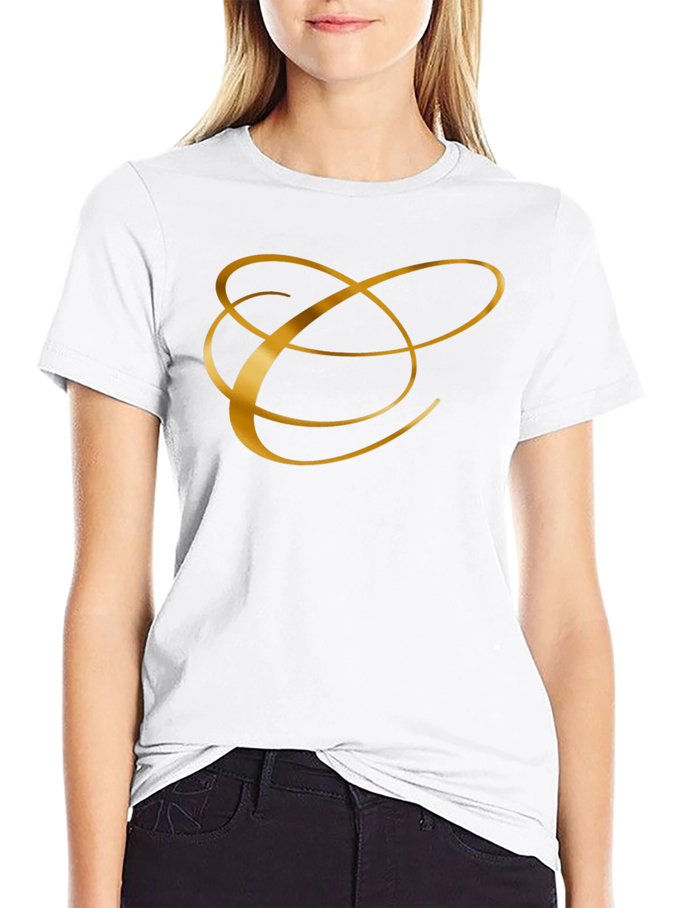 Elegant Golden Initial T-Shirt