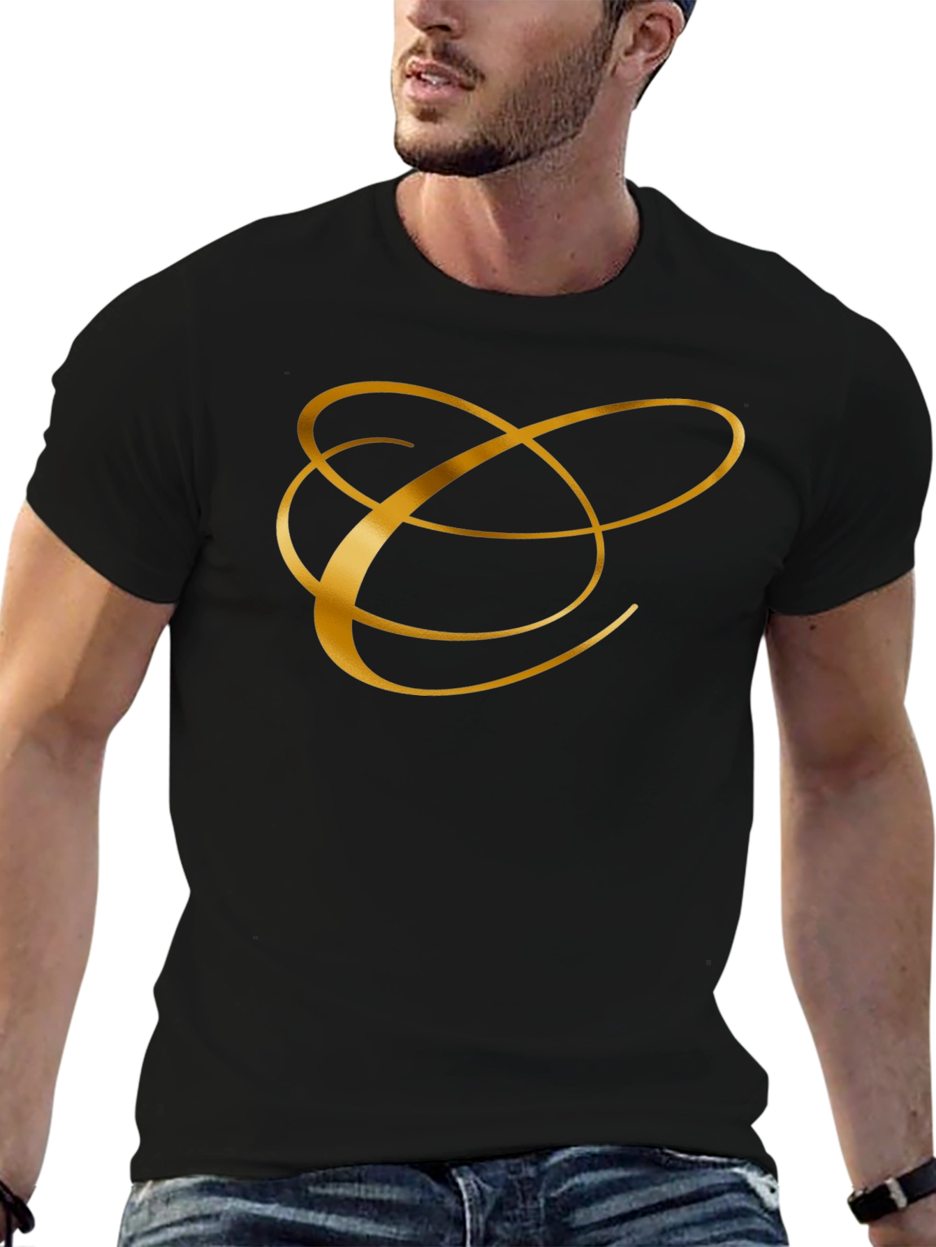 Elegant Golden Initial T-Shirt