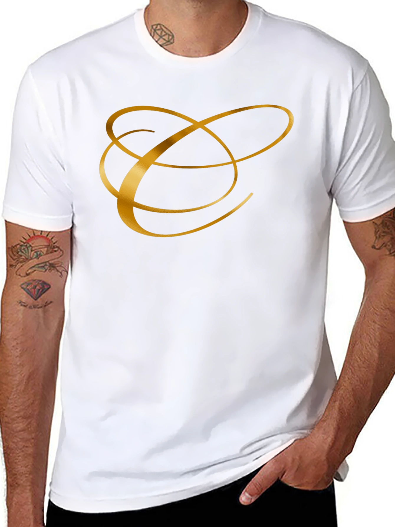 Elegant Golden Initial T-Shirt