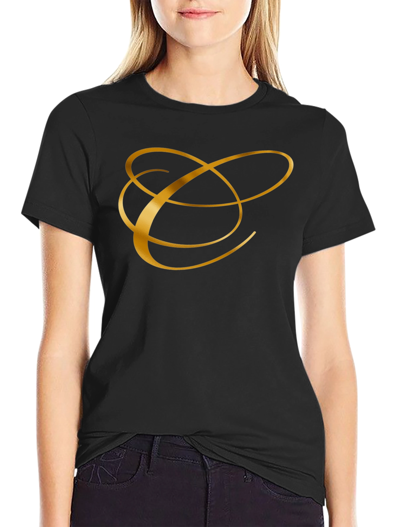 Elegant Golden Initial T-Shirt