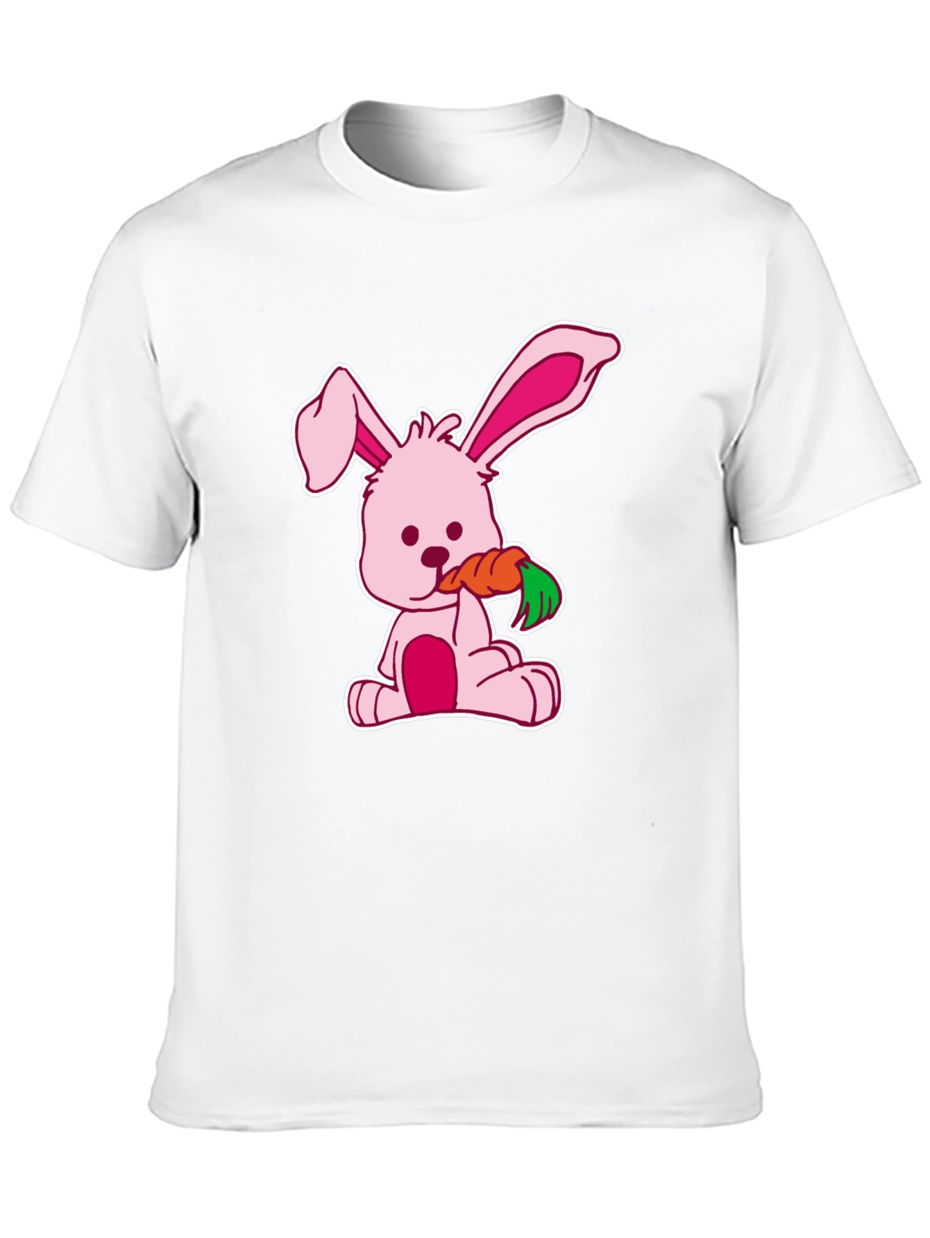 Cute Bunny Carrot Black T-Shirt